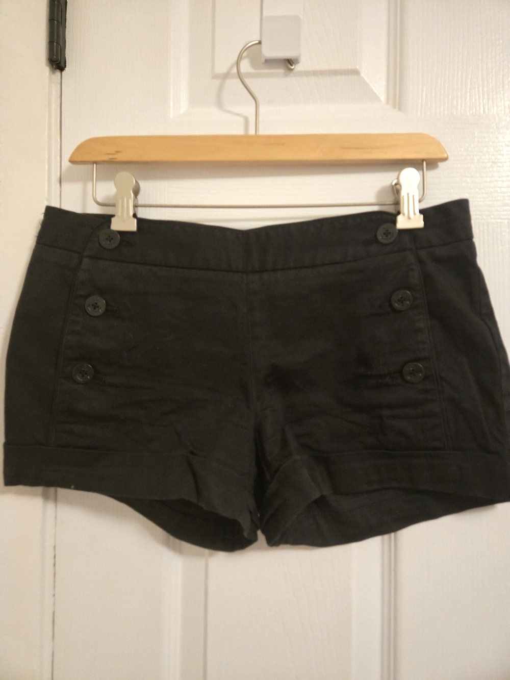 Talula Black Button-Front Shorts